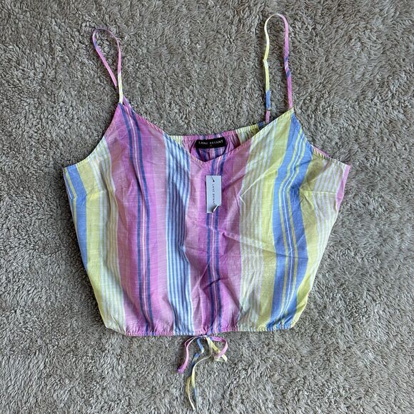 Lane Bryant Tops - Lane Bryant Crop Drawstring Tank Rebecca Stripe Multicolor Size 20 (XXL) Plus